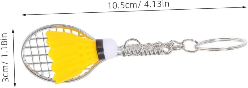 Stobaza 6pcs Mini Badminton Racket Keychain Pendant with Shuttlecock Charm Sports Gift - Image 2